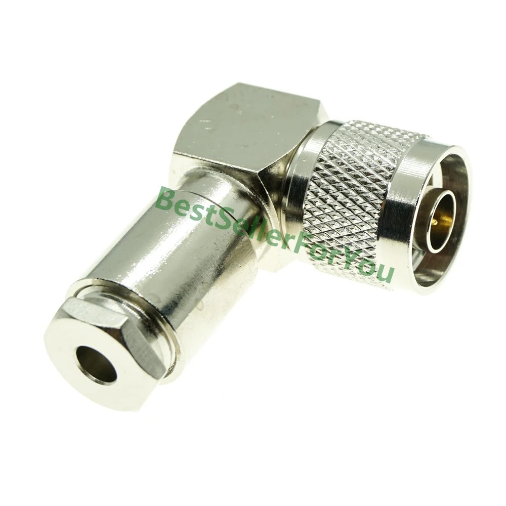 N Plug Male Right Angle Clamp Type RF Connector For LMR195 RG58 RG142 RG400 Cable