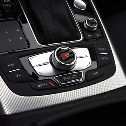 Car Center Console Knob Carbon Fiber Stickers For Audi A6 A7 2012-2018 Automotive Interior Stickers