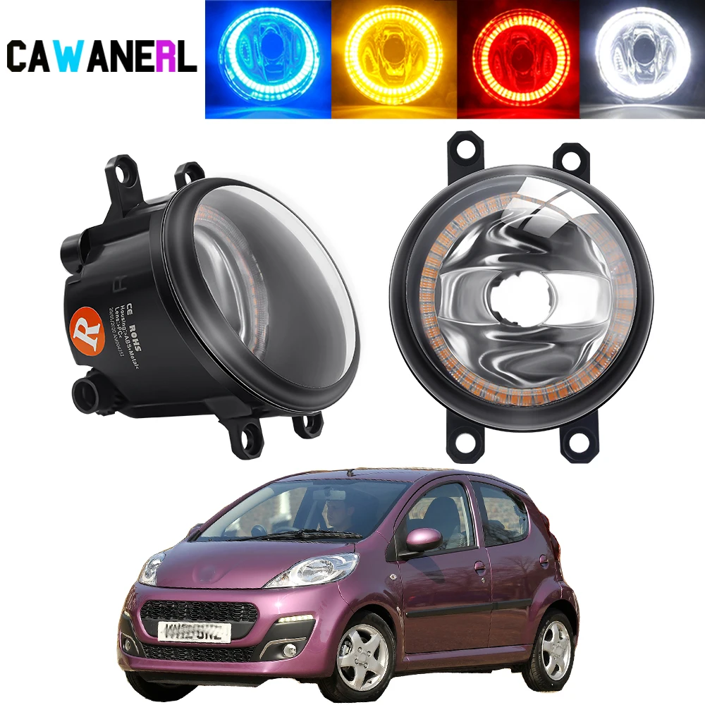 2 Pieces Car Angel Eye Fog Light Assembly H11 Fog Daytime Running Lamp DRL 12V For Peugeot 107 (PM_, PN_) Hatchback 2005-2014