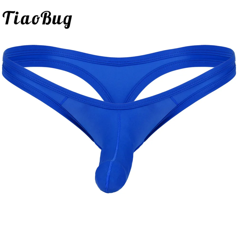 TiaoBug Men Lingerie Low Rise Stretchy Closed Penis Sheath with Ball Hole Thongs Briefs Sports Breathable Gay Sexy Underwear