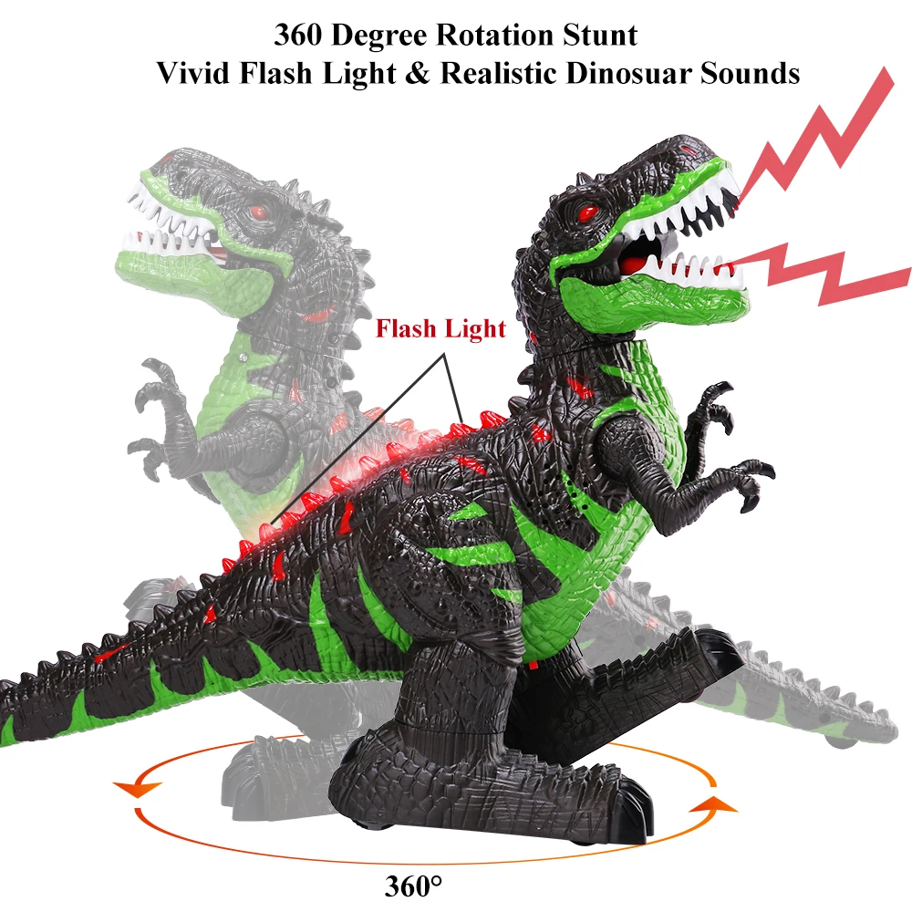 Remote Control Dinosaurs Electric Robot Sound Light Toy Excavation Jurassic Animals T Rex Educational Toys for Children Boys