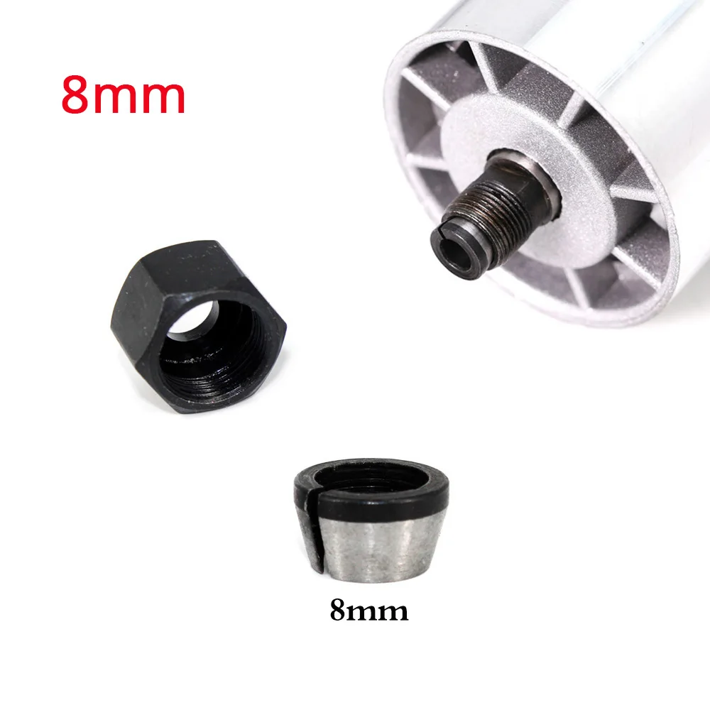 8mm Wood Router Chuck with Nut Trimmer Collet Adapter Engraving Trimming Machine Electric Router Milling Cutter Accessories