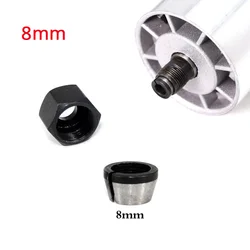 8mm Wood Router Chuck with Nut Trimmer Collet Adapter Engraving Trimming Machine Electric Router Milling Cutter Accessories