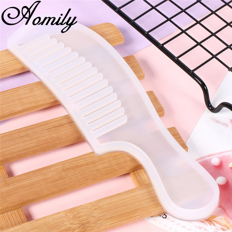 Aomily Comb Shape Crystal Epoxy Silicone Molds DIY Jewelry Resin Cosmetic Tools Holder Hand Craft Mold Epoxy Resin Gifts Making