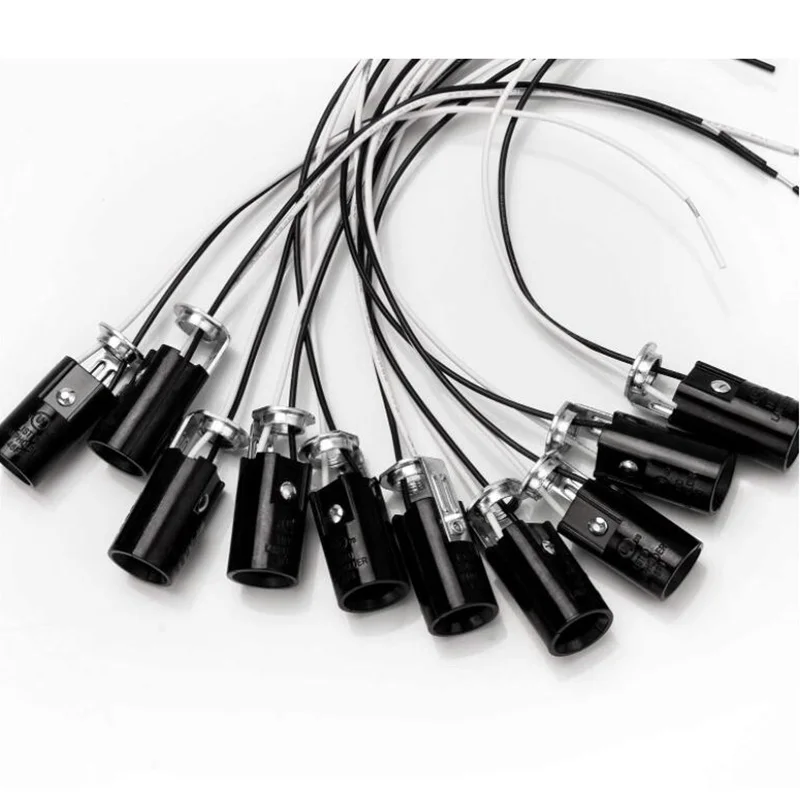 12pcs E12 Lamp Holder with 18cm Wire, chandelier Base Light Socket for E12 Incandescent LED Light Bulb