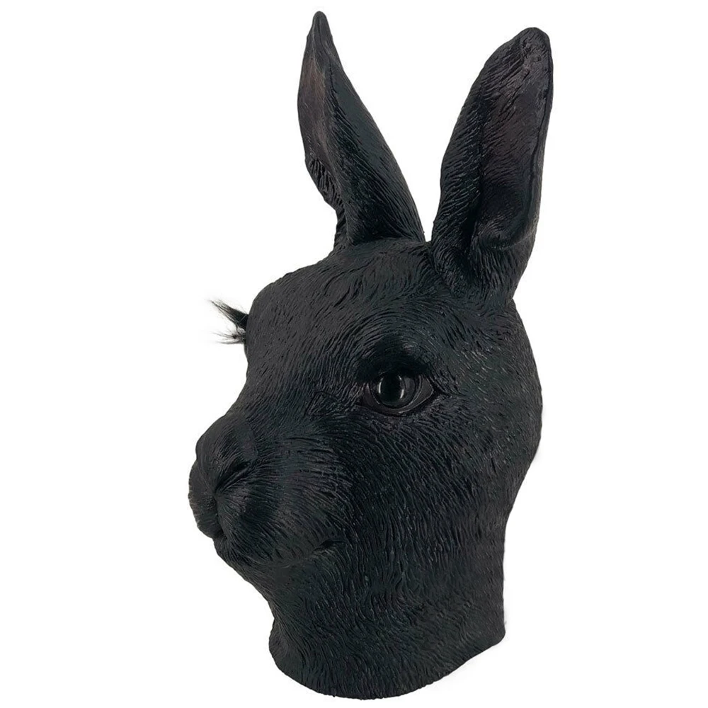 Animal Head Mask Realistic Rabbit Mask Cute Hare Halloween Fancy Dress Costume Masquerade Mask Bunny