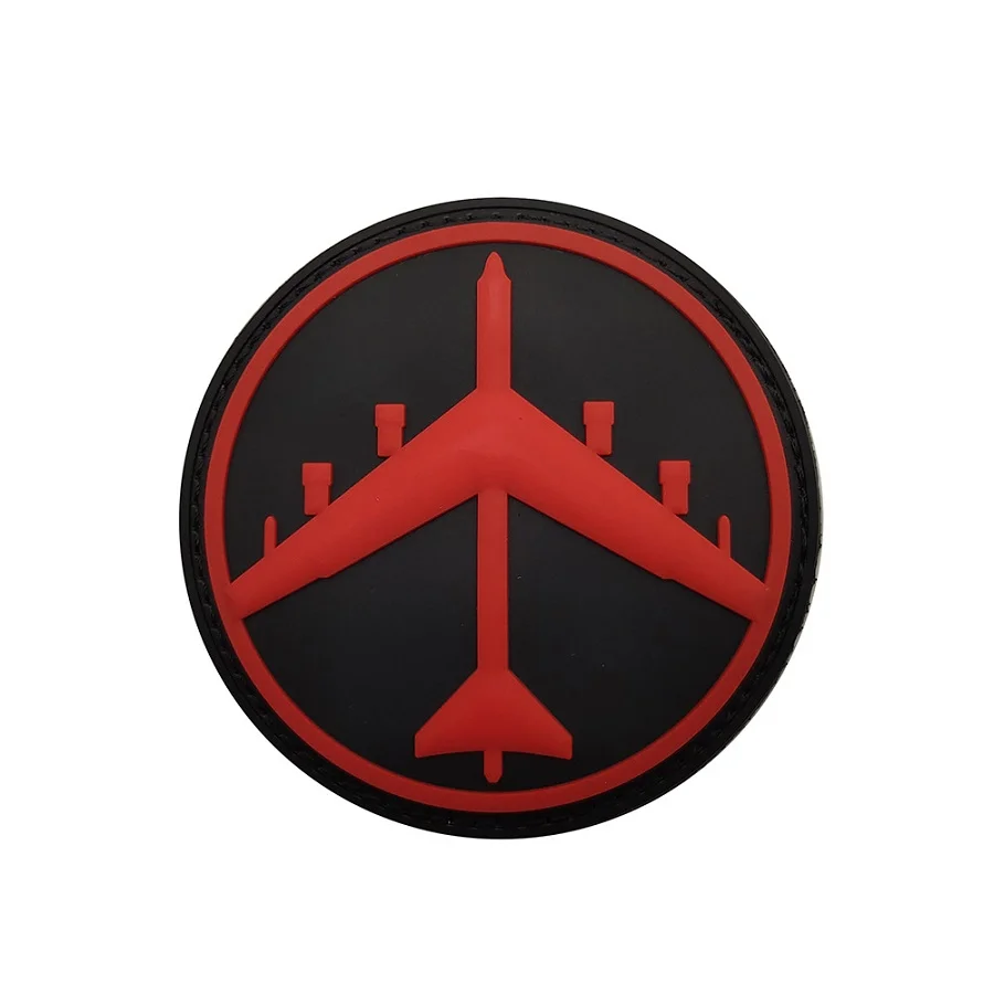 Glow-in-the-Dark Plane PVC Patch Luminous Round Rubber Tactical Armband with Hook for Clothing And Backpacks Decoration