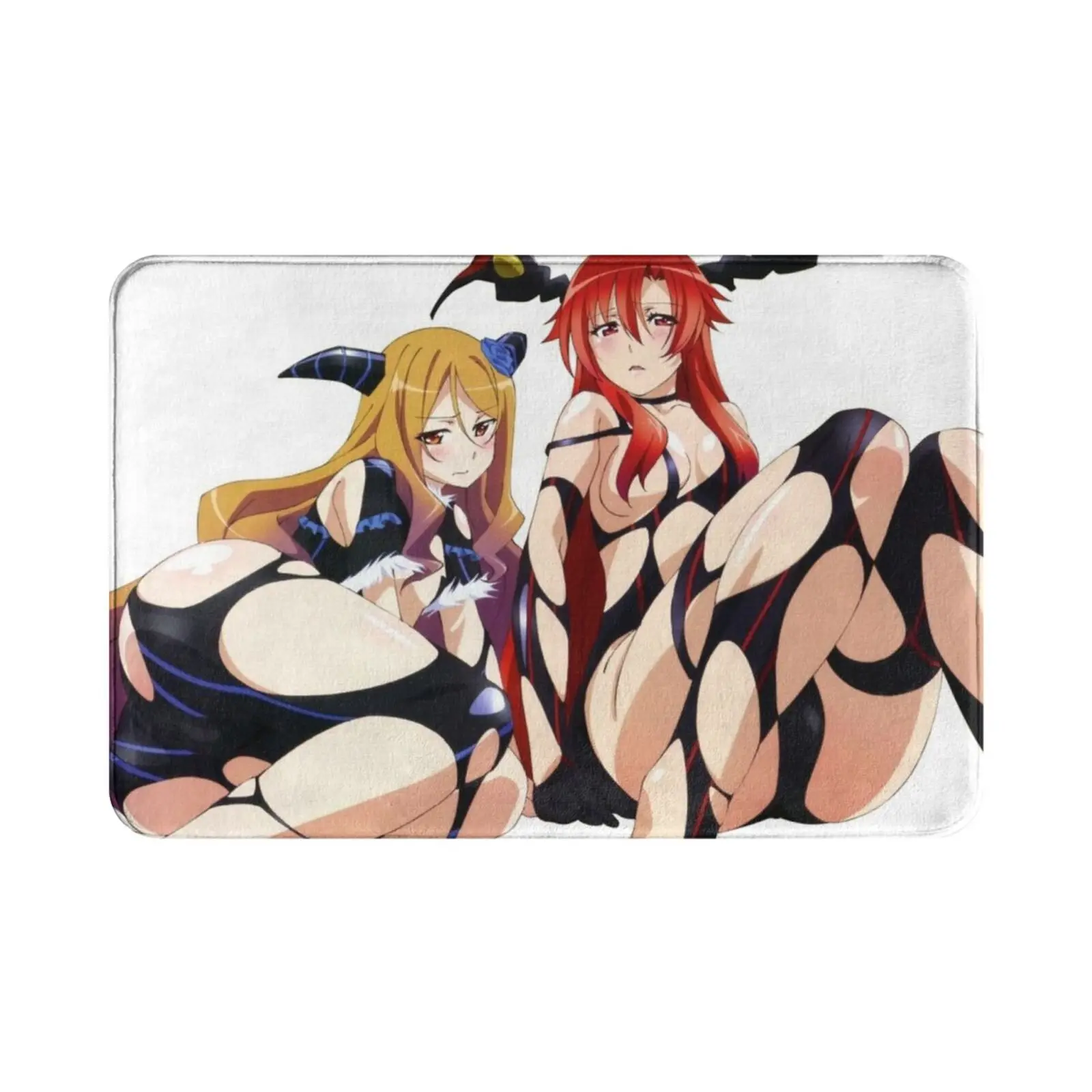 Lewd Anime Girls-Ecchi / Hentai Babes # 10-Boku Wa H Ga Dekinai-Quele And Lisara Carpet Mat Rug Cushion Soft Non-Slip High