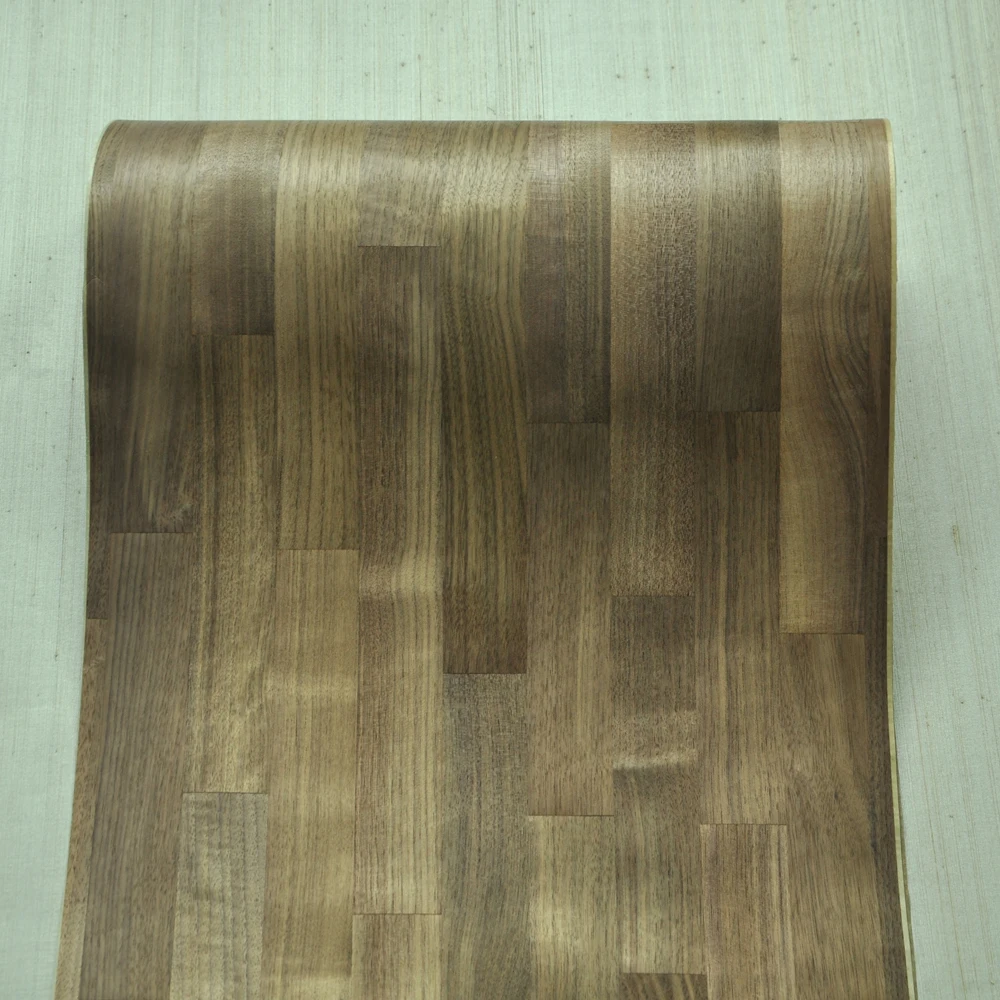 Natural American Walnut Veneer Parquet Wood Veneer with Fleece Backer Size 2500X410X0.25MM For Furniture Door Plywood