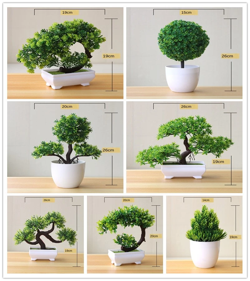 Artificial Plants Potted Bonsai Green Small Tree Plants Fake Flowers Potted  Ornaments for Home Garden Decor Party Hotel Decor - AliExpress 15