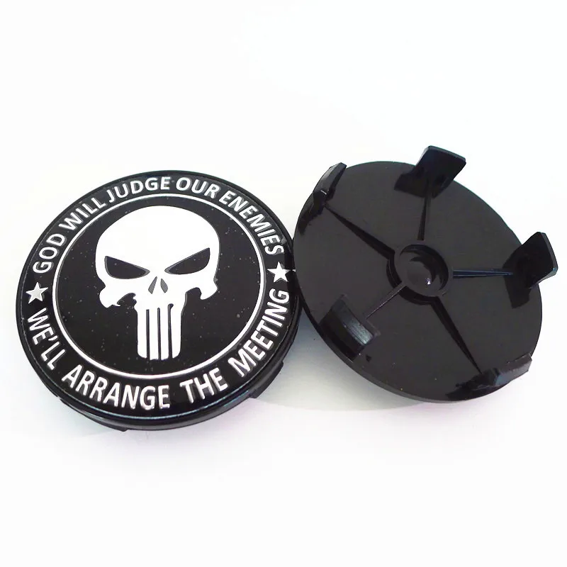 4pcs 68mm 64mm For Skull Car Wheel Center Hub Dust-proof Cap Cover 65mm Badge Emblem Sticker