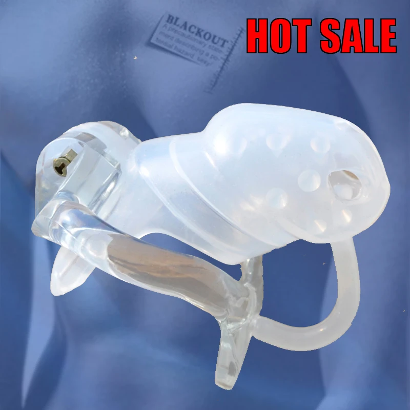 BLACKOUT HT v3 Cock Cage Penis ring Male Small barbed Silicone Cage With fixed Resin Ring Chastity Device Adult Sex toys A362-1