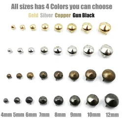 100 pz 4-12mm 4 Artiglio Cono Spike Nailhead Macchie Borchie Rivetti Punk Rock FAI DA TE Mestiere In Pelle Per Abbigliamento Borsa Scarpe Parti Decorazione