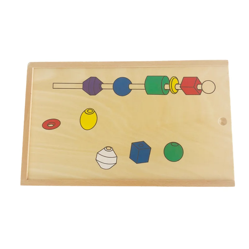 Jouets éducatifs d'apprentissage Montessori, jeu de perles de Cognition de forme géométrique/couleur pour enfants, exercice de Coordination œil-main