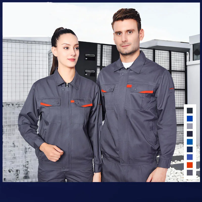 Spring Autumn Working Clothing Set For Men Women Coverall Durable Factory Workshop Car Repairmen Worker Uniforms Customized Suit