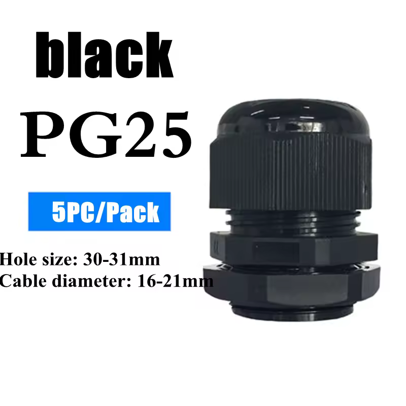 1/2/5/10pcs Waterproof Cable Gland Cable Entry IP68 PG7-PG36  White/Black Nylon Plastic Connector Joint - Image 8