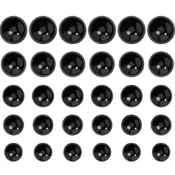 1 Pack 4 5 6 7 8 20mm Black Imitation Pearl Half Round Pearl Flat Back Scrapbook Beads DIY Jewelry Making Findings Accessories