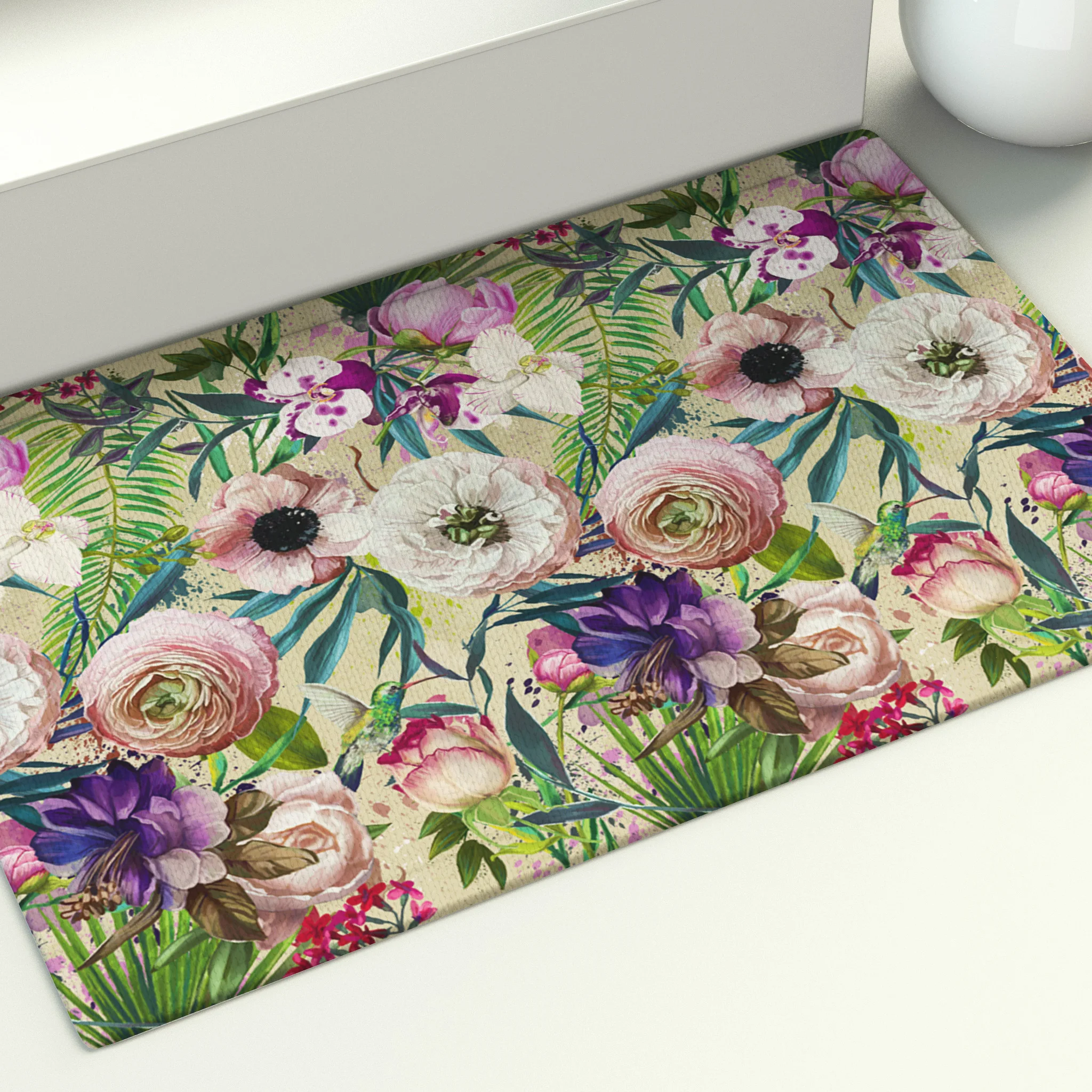 Modern Flower Mat Daisy Carnation Stair Floor Painting Area Rugs Home Living Bath Doormat Decor Print Anti Slip Carpet