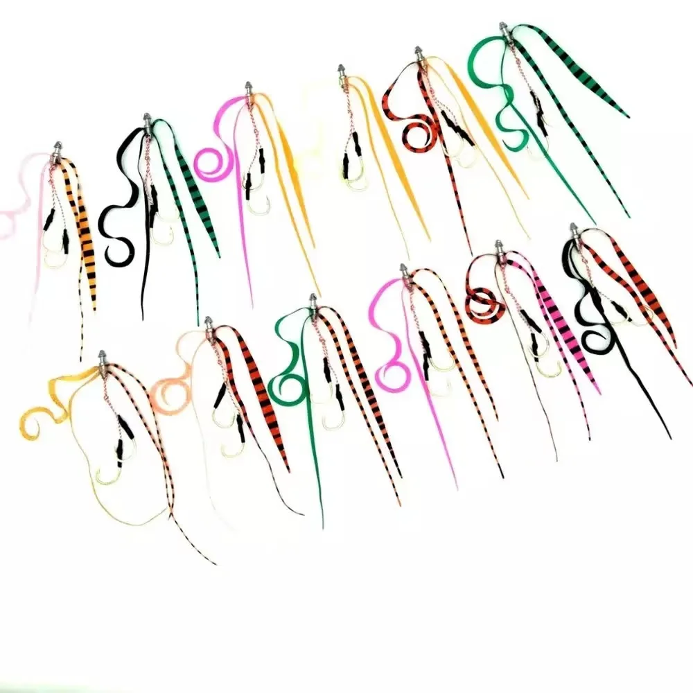 

50pcs Silicone Skirt Assist hook jigging hook sea fishing hook Jig head fishing hook super strong