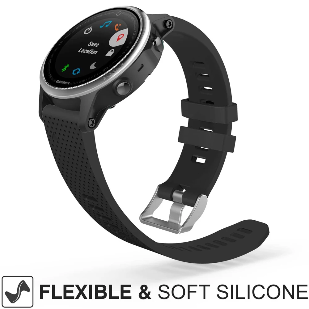 YAYUU Correa de Ajuste Fácil Para Garmin Fenix 6S / Fenix 6S Pro, Correa de Repuesto de Silicona Suave para Fenix 5S/ Fenix 5S Plus / D2 Delta