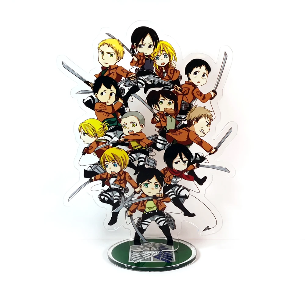 Shingeki no Kyojin cute version Eren Mikasa Levi Erwin Hange GM acrylic stand figure model cake topper anime