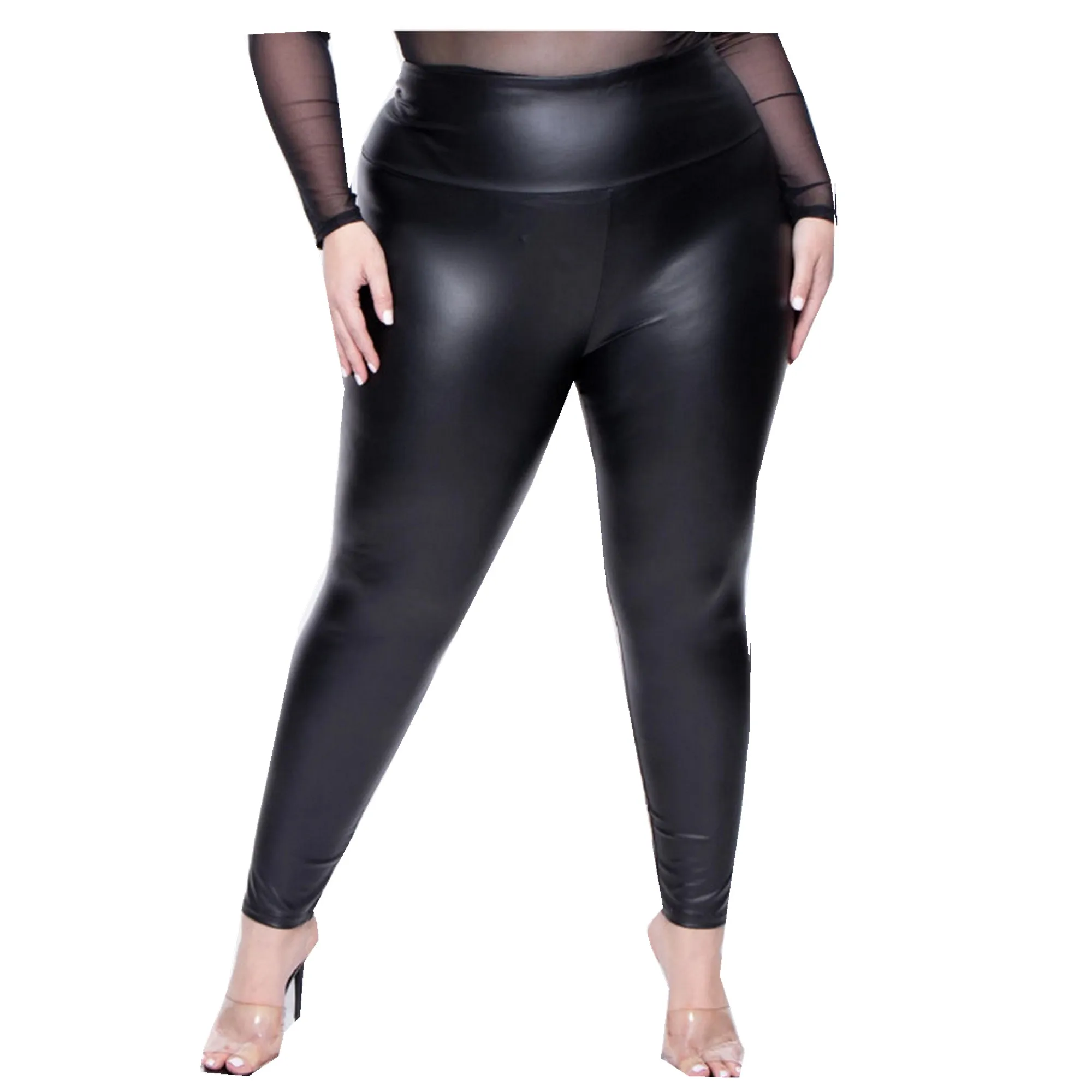 Leggings taille haute en similicuir PU pour femme, pantalon de levage des fesses, IQUE dex d\'automne noir, grande taille, pantalon commandé, Ouc088