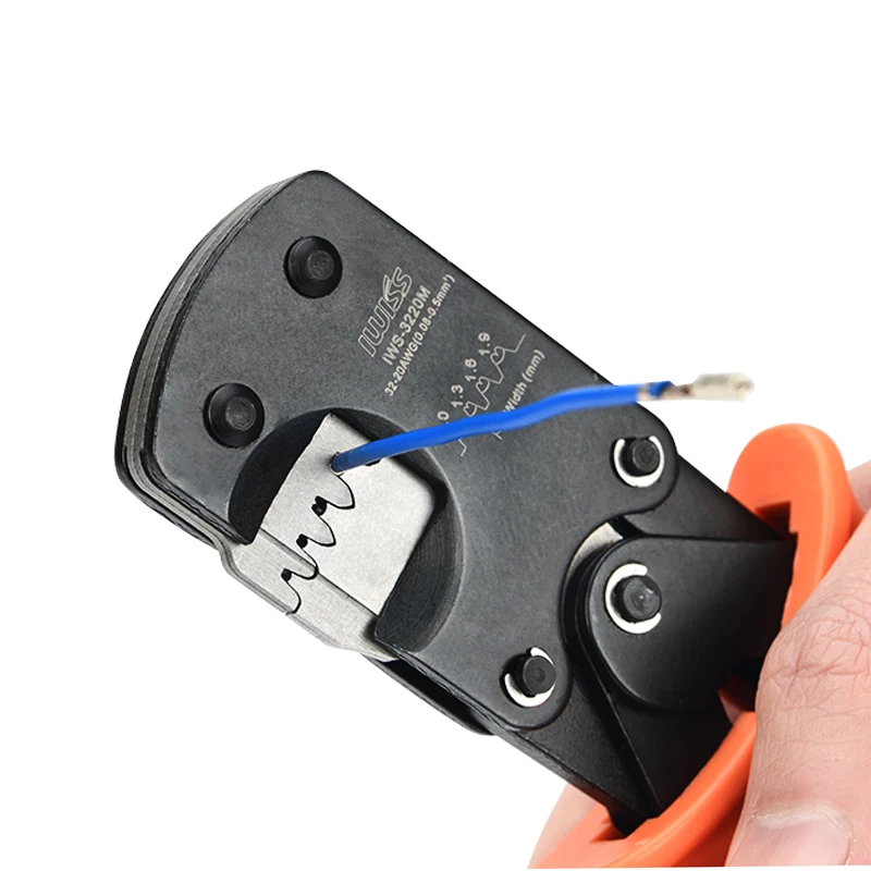 IWS-3220 Crimping Tool For JST DuPont Terminals Mini Hand Crimping Pliers For Narrow-Pitch Connector Pins 0.03-0.5mm2 AWG: 32-20