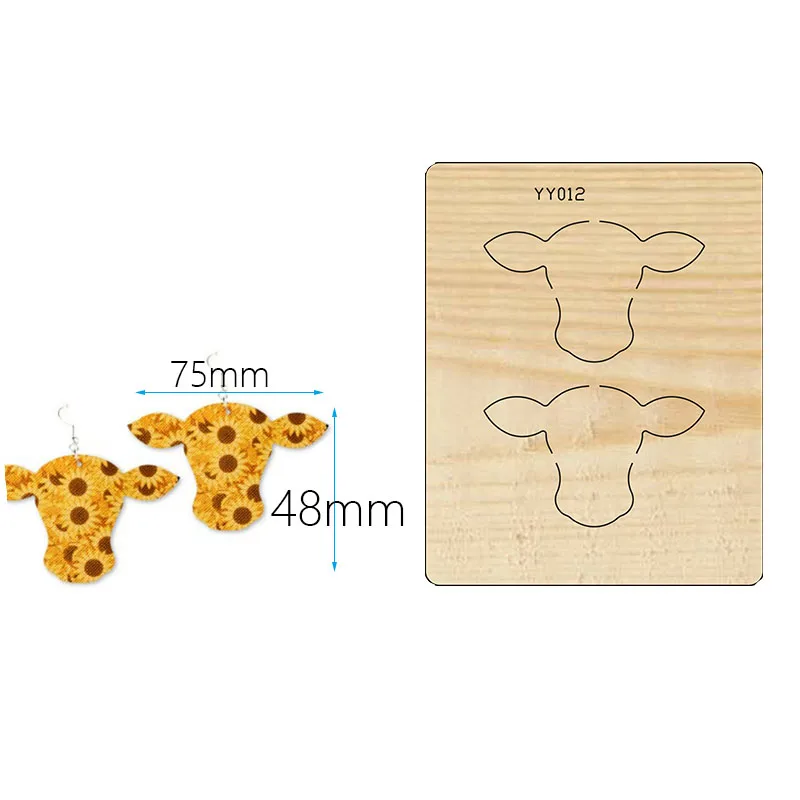 

Bull head earrings cutting dies die cut & wooden dies Suitable for common die cutting machines on the marke dies scrapbooking