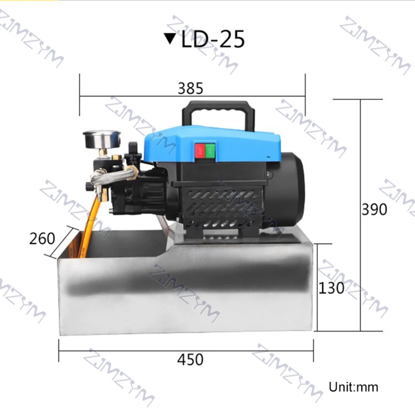 1500W 2.5Mpa 1.2Mpa Điện Kiểm Tra Áp Suất Bơm 180L/H Thử Nghiệm Bơm Đường Ống Dẫn Kiểm Tra Áp Suất Thiết Bị Kiểm Tra 12Kg 25Kg 220V