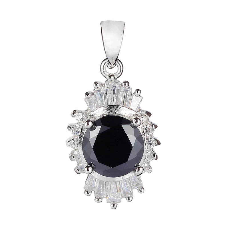 

Eulonvan Vintage 925 Sterling Silver Christmas Pendant For Women Jewelry & Accessories Dropshipping Black Cubic Zirconia S-3716