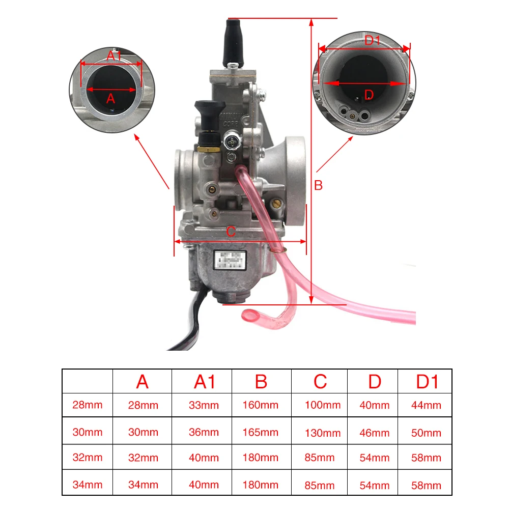 Motorcycle TM Flat Slide Carburetor For Mikuni  TM28 TM30 TM32 TM34 TM38mm For Kawasaki KX125 KX150 CR250