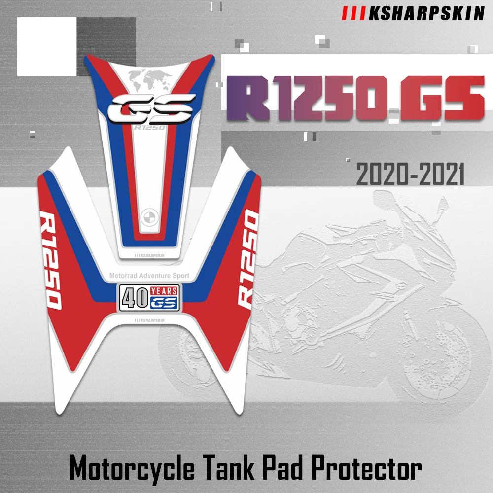 

New sale For BMW R1250GS 2020-2021 r 1250 gs 3D Gel Motorcycle Fuel Tank Pad Sticker Tank Fishbone Protective Decals protection