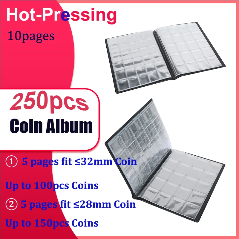 Coin Album 250 openings 10 pages World coin stock collection protection album OEM  and banknote album