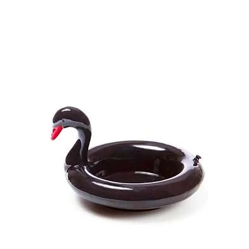 Ceramic Plate Creative INS Wind Flamingo Snack Plate Black Swan Snack Plate Unicorn Dessert Bowl Family Storage Supplies