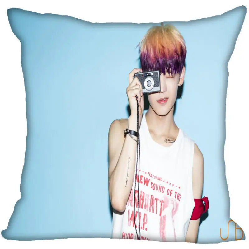 Custom K-pop UNB Printed Square silk Pillowcases 40x40 45x45 50x50 60x60 two Sides Satin Pillowcase Custom Logo