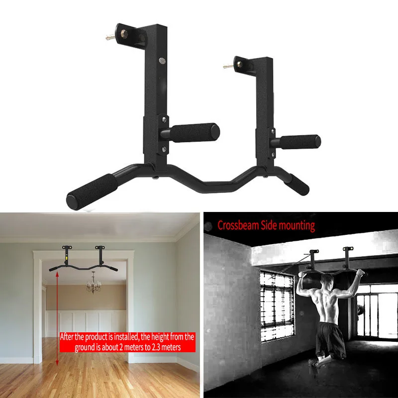 Pull Up Bars， Wall Mounted Horizontal Bar， Grips Strength Muscle Workout， Home Gym Heavy Fitness Training Equipments Bearing 300