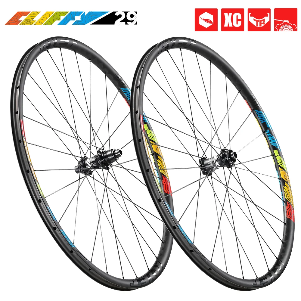 

RYET 29er Wheels Mountain Bike Wheelset 30mm Width 25mm XC Race Hookless carbon wheels 29 mtb disc wheel bike parts