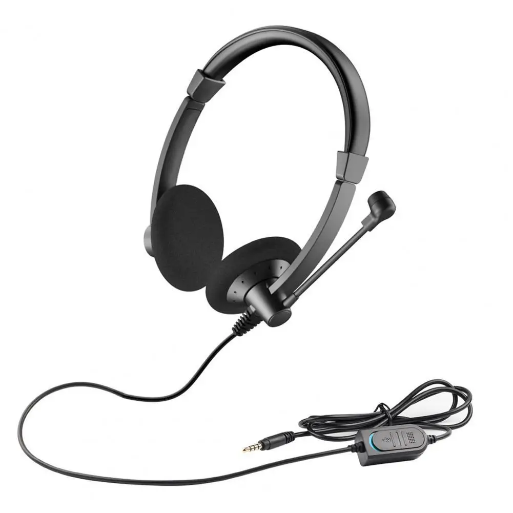 T28 Headset 330 Degree Adjustment Noise-reduction Microphone ABS Wired Call Center Service Headphone for Customer Communication