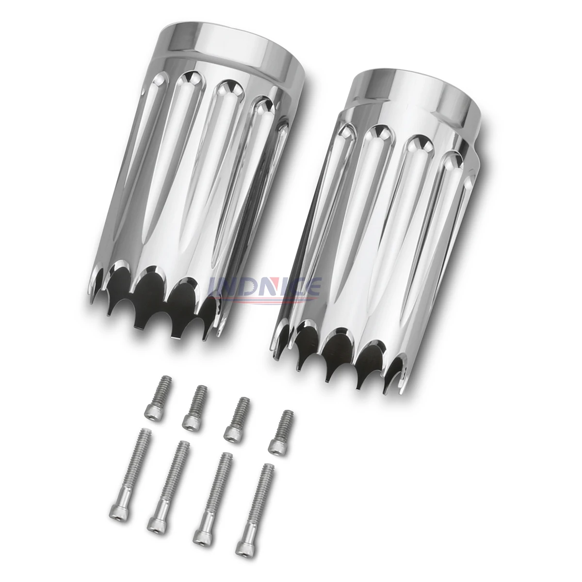 

CHROME Gear CNC cut Fork Boots cover For Harley Touring FLHR FLHX FLHT cow bells FLTR softail