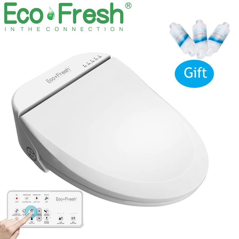 

Ecofresh Smart toilet seat Elongate Electric Bidet cover heat sits led light integrated children baby traing chair