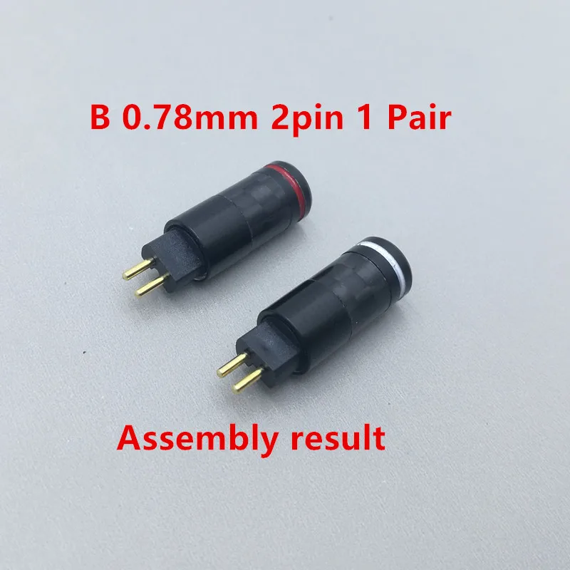 2 pcs custom made universal pin Socket mmcx plug, A2DC plug, 0.78mm 2pin Pure copper gold plated Built-in hreaded