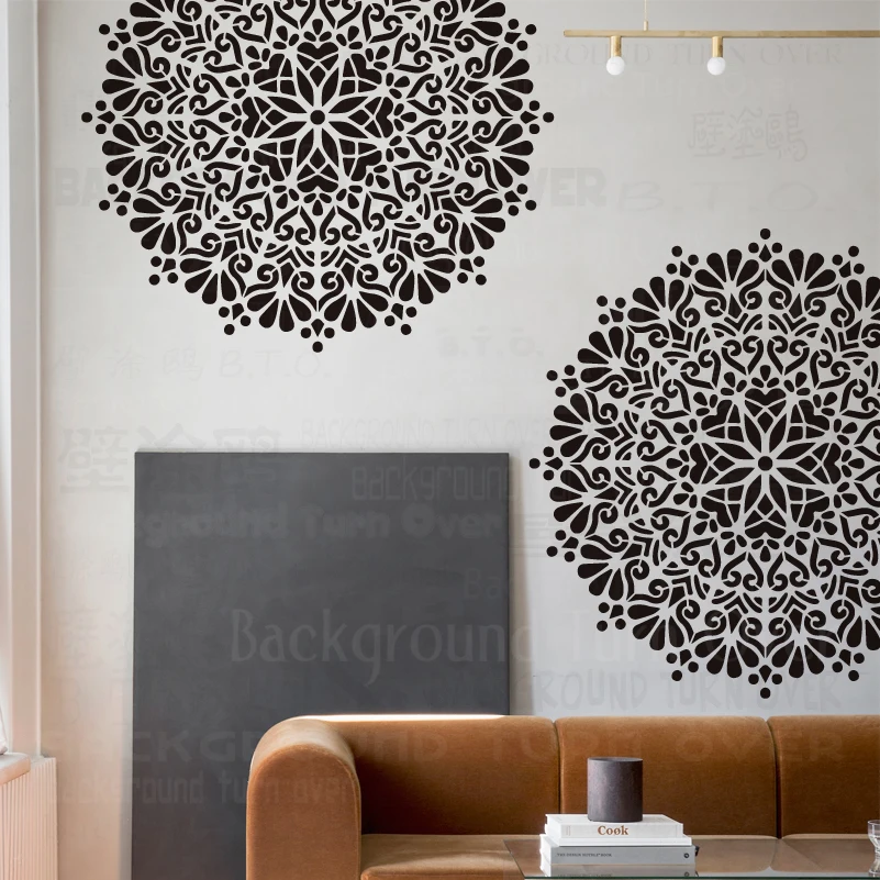 

70cm - 110cm Stencil Mandala Extra Large For Painting Big Wall Floor Template Paint Decors Walls Flower Patterns S101