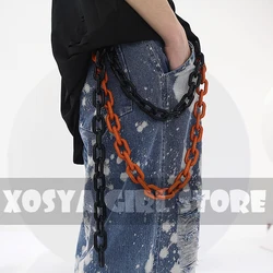 Punk style hip hop chain ins popular fluorescent plastic stainless steel chain pants chain waist chain men and women CL132