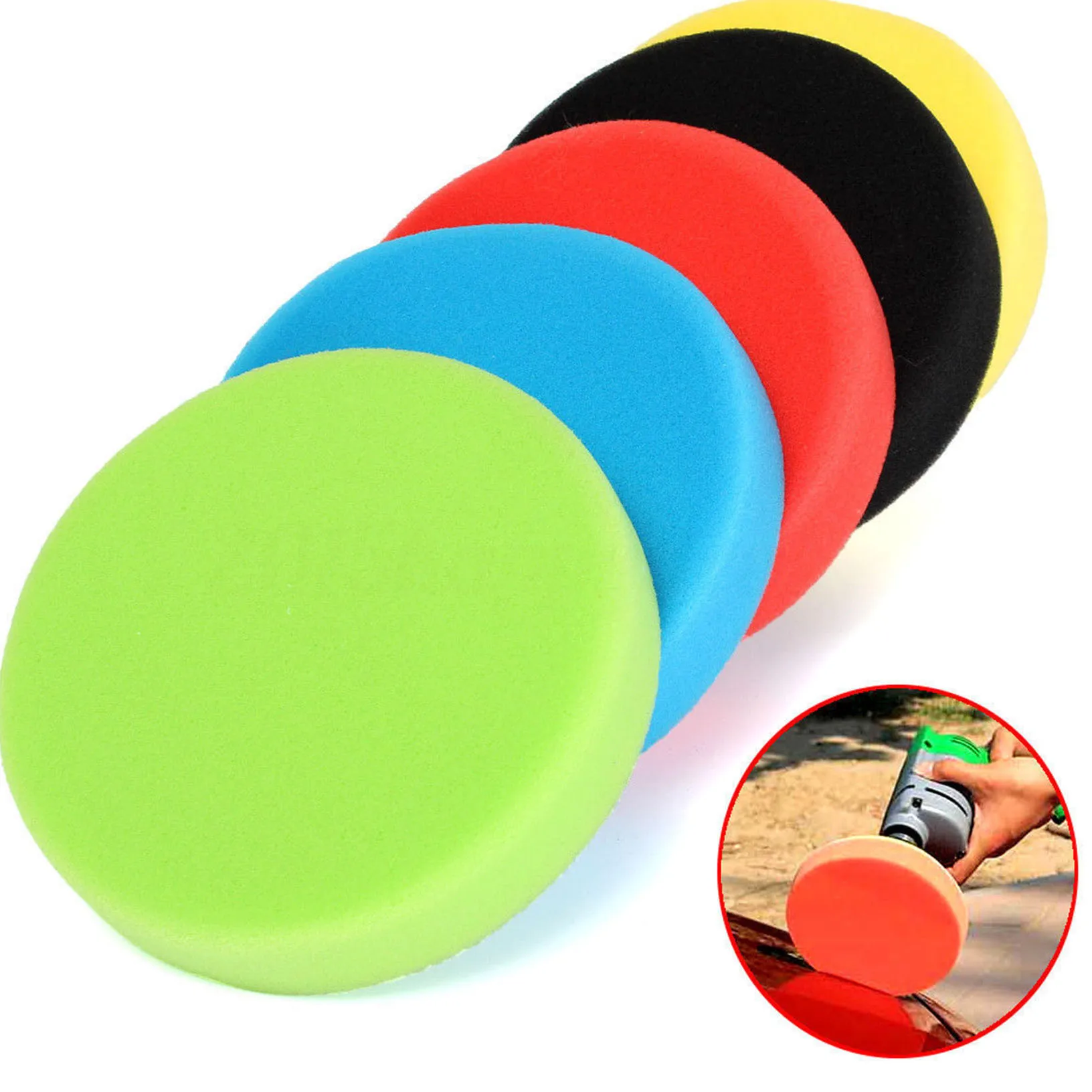 

6inch 5pcs Car Polishing Disc Car Polishing Sponge Pads Foam Pad Buffer Kit Polishing Machine Wax Pads for Removes Scratches