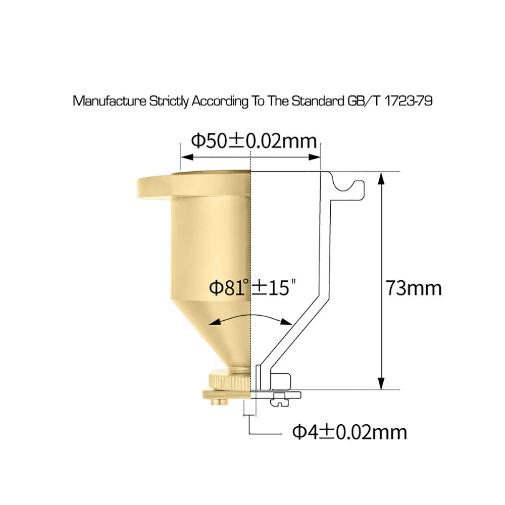 Desktop Viscosity Cup Lab T-4 Cup Viscometer Paint Flow Velocity Cup Coating Four Viscosity 100ML LND-1 For 30-100S Coating