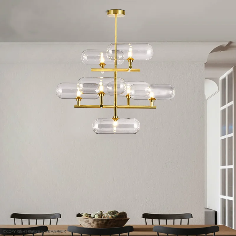 

Nordic chandelier light luxury living room lamp modern glass restaurant lamp creative lighting home atmosphere lamp LB032107