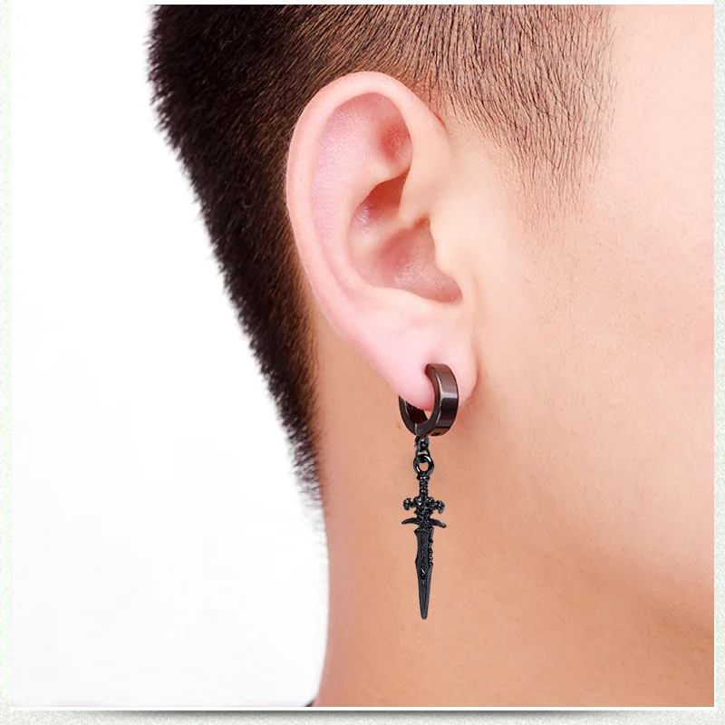 Original unique Mens single Spike stainless steel earring,guys jewellery,accessory, hipster, grunge style, punk, dagger earrings
