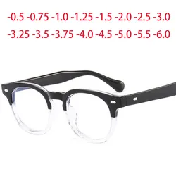Vintage Small Round Glasses Men Women Rivets Eyeglasses Shortsight Prescription Eyewear -1.0 -1.5 -2.0 -2.5 -3.0 -3.5 -4.0 -6.0