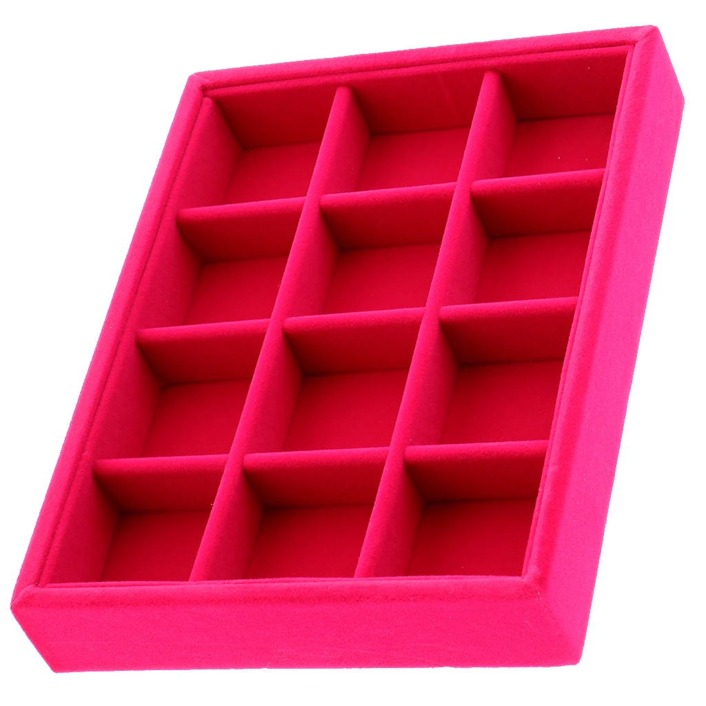 Velluto Orecchini Dei Monili Vassoio Cassetto Organizzatore Impilabile Visualizzare Vassoio di Gioielli Collana Anello di Imballaggio di Stoccaggio