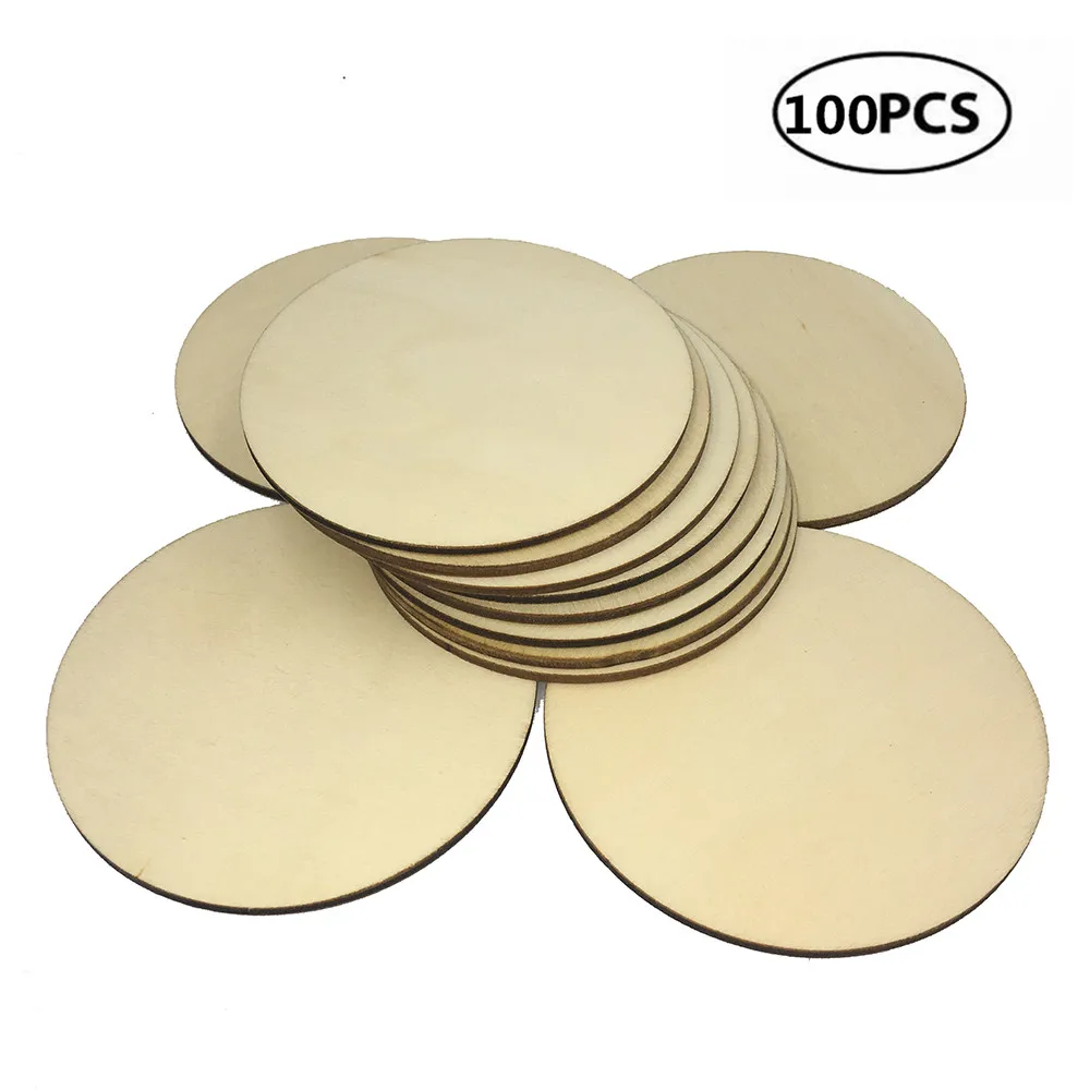 

Blank Wood Circle Embellishments, Round Slices for Wedding, Valentine, DIY, Arts, Christmas, 80mm, 3.14 ", Big Size, 100Pcs